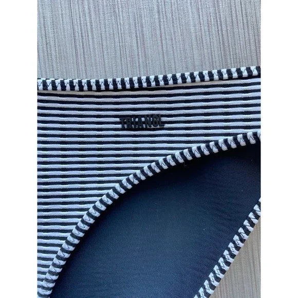Triangl Valentine Black and White Striped Neoprene Bikini Bottom Size XL - Picture 4 of 7